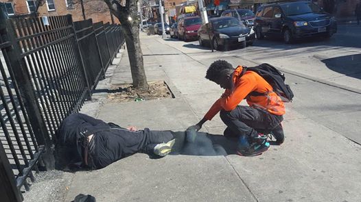 teenager, young man, praying, homeless man
